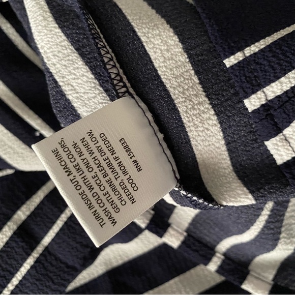 Navy Blue + White Vertical Stripe Shirtdress with Gold Buttons - Picture 9 of 11